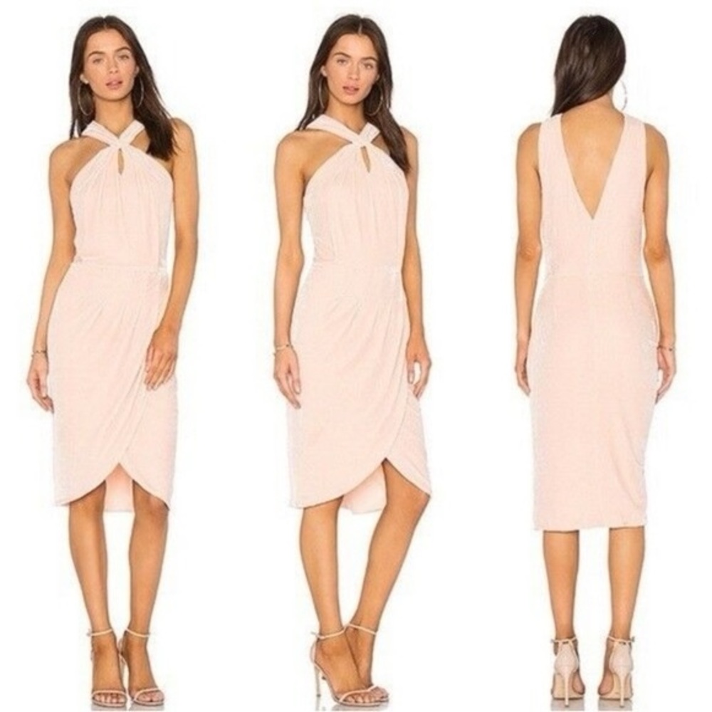 NWT CUPCAKES & CASHMERE / WALES VELVET MIDI HALTER DRESS